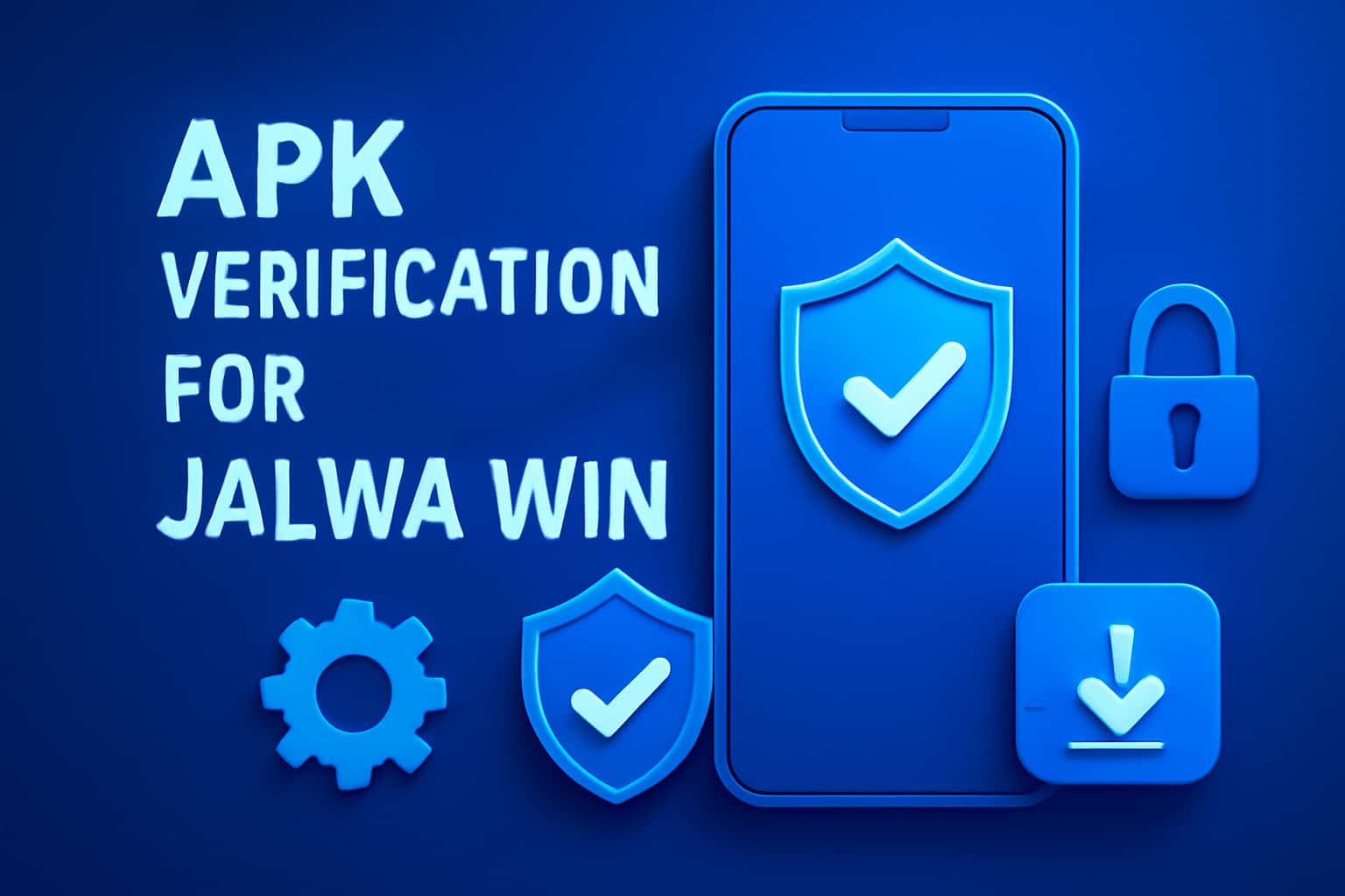 Informational scene illustrating APK verification for Jalwa Win.