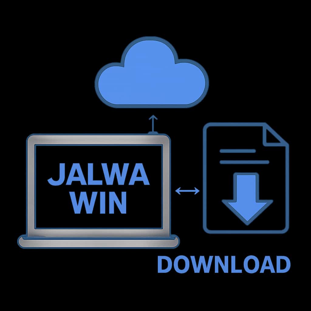Illustration detailing Jalwa Win Download steps.
