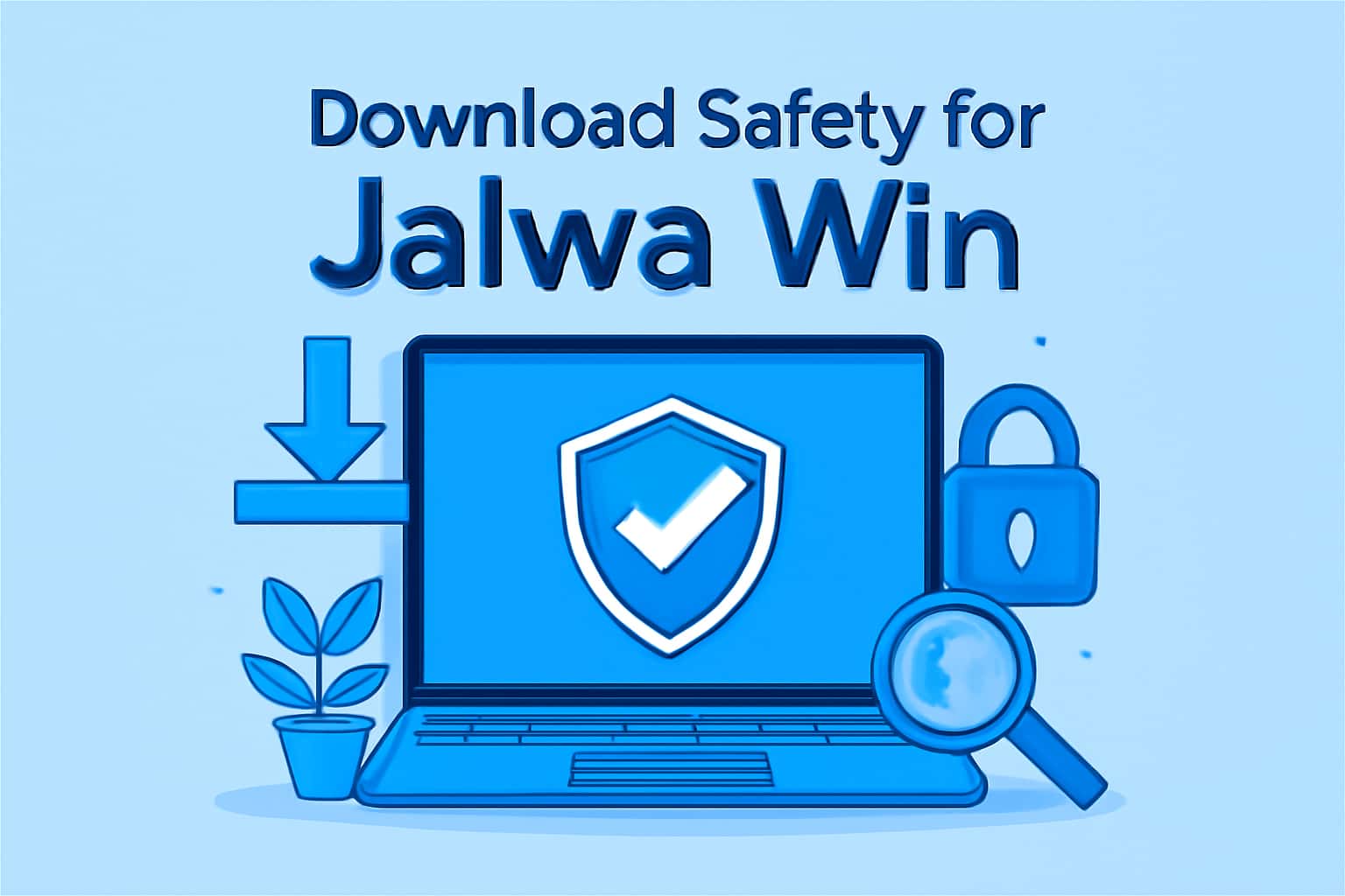 An informational scene illustrating the safety guidelines for downloading Jalwa Win.
