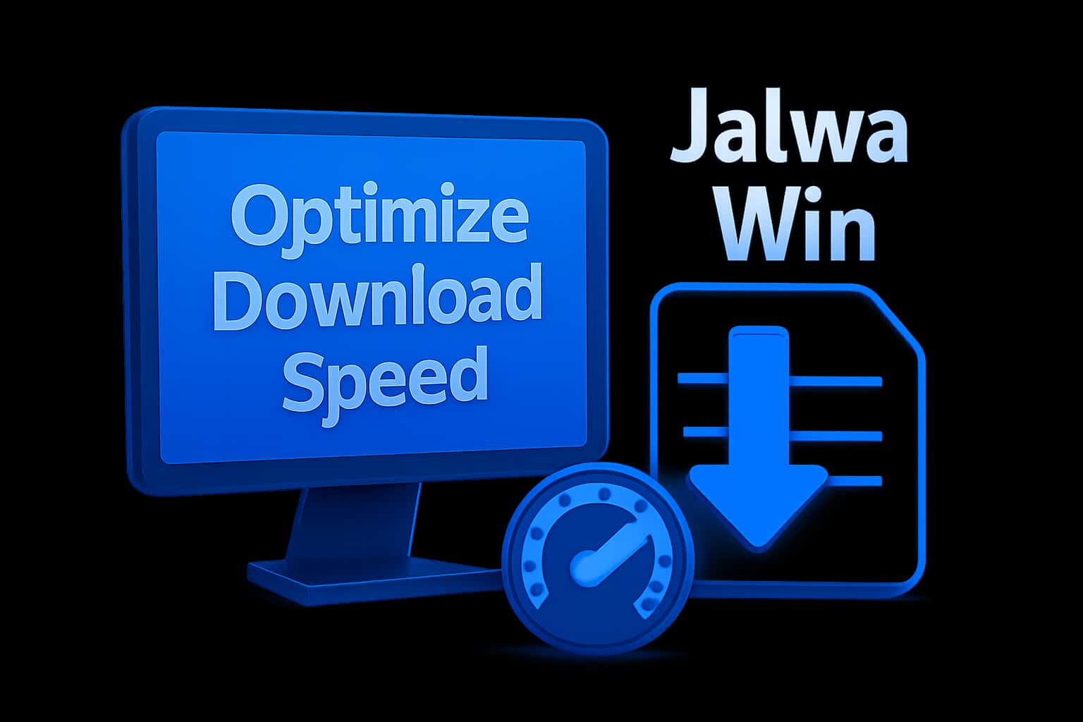 Informational image depicting the process to optimize Jalwa Win download speed.