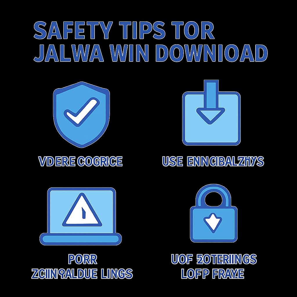 An educational diagram about safety tips for Jalwa Win download.