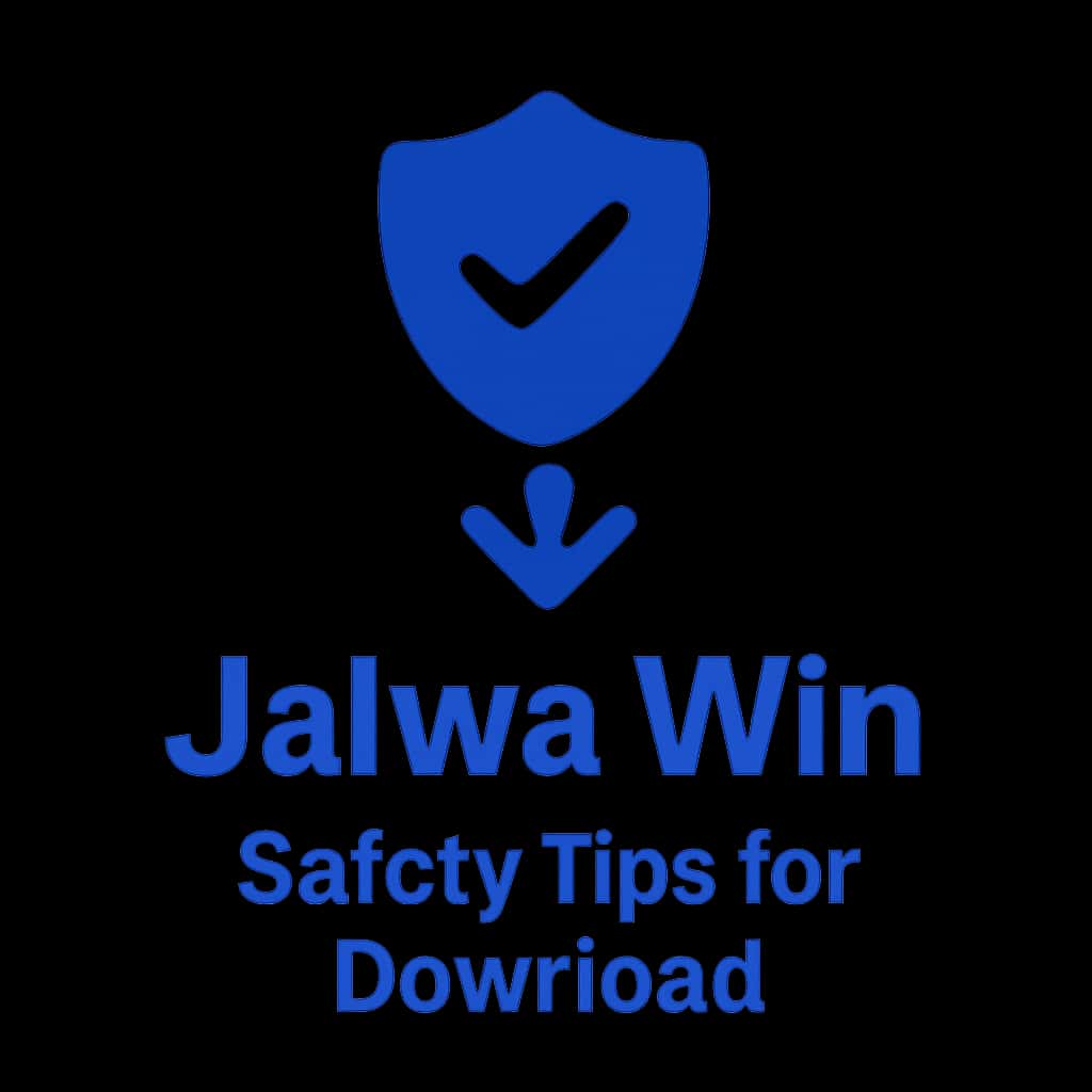 A badge concept representing safety tips for downloading Jalwa Win.