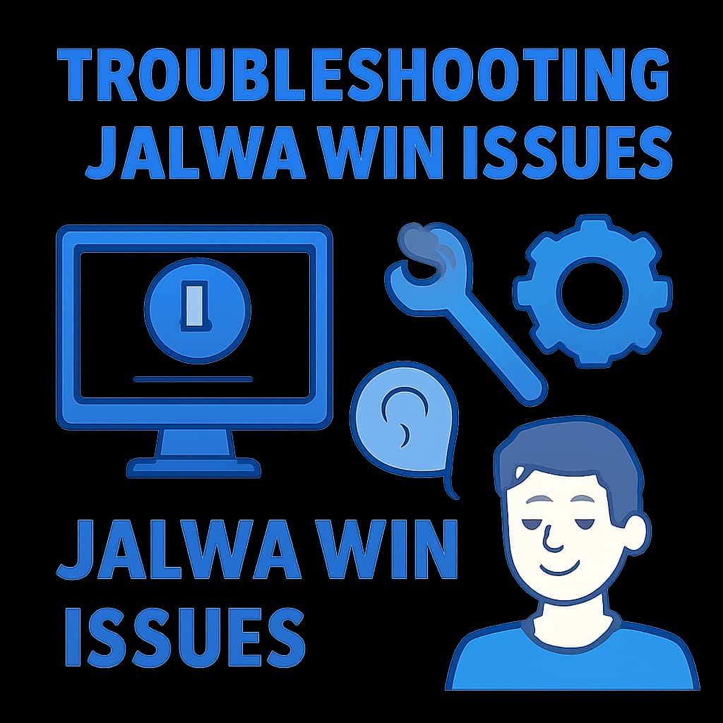 An educational illustration on Jalwa Win troubleshooting methods.