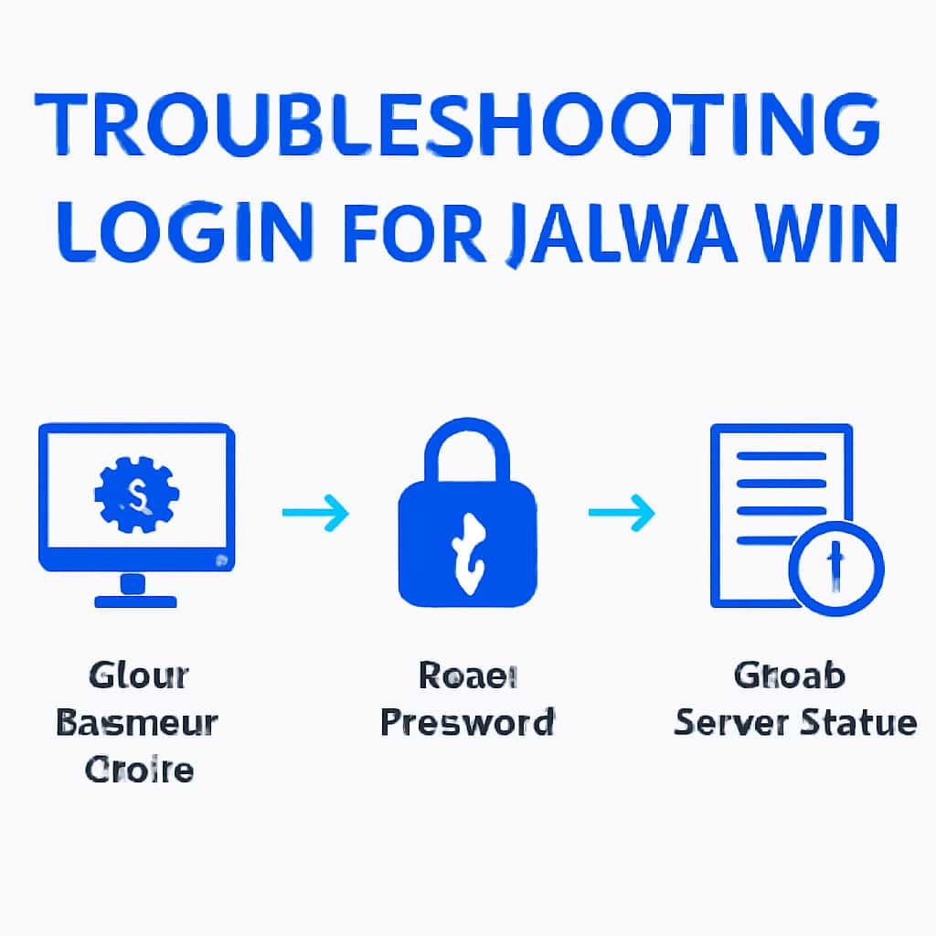 Diagram illustrating troubleshooting steps for Jalwa Win login.
